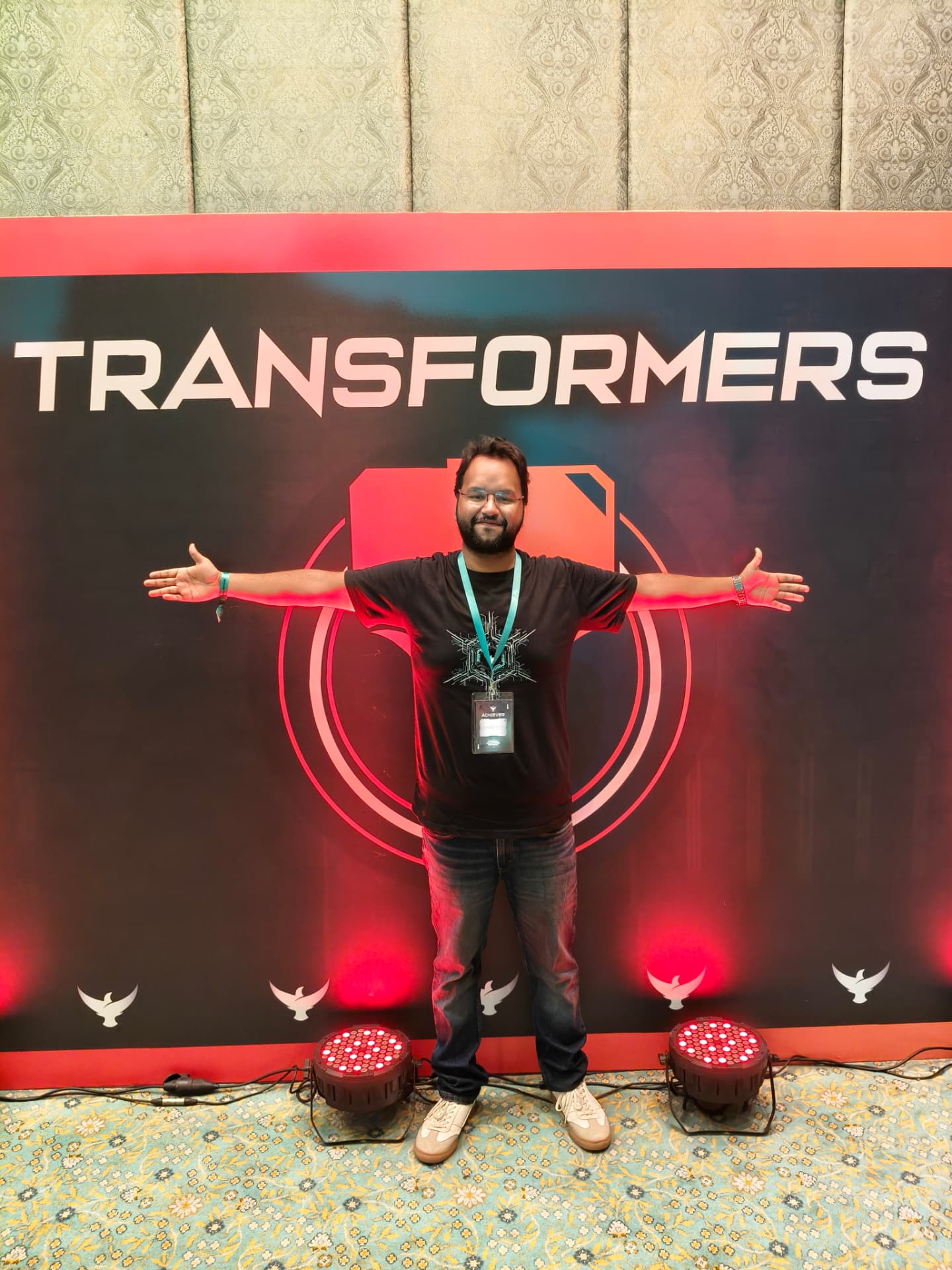 Shobhit Singhal on stage at the Transformers event